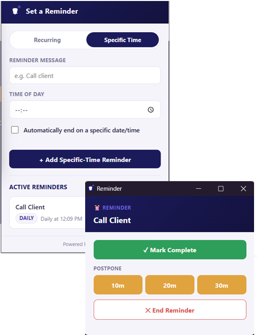 Set a Reminder Chrome Extension by Ownyu